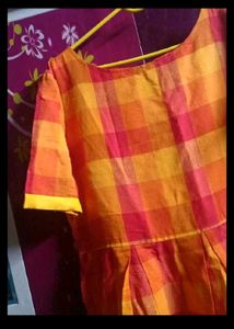 Orange Checkered Dress