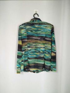 Sheer Abstract Print Shirt