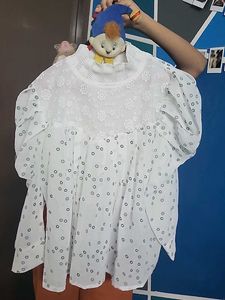Vintage White Circle Print Dress