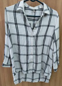 🖤 Classic Black &amp; White Plaid Rayon Shirt