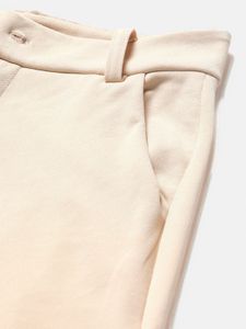 Beige Wide Leg Trousers