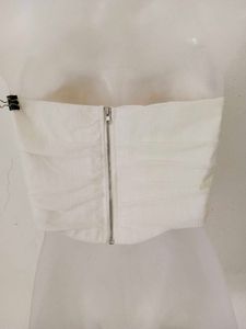 White Ruched corset