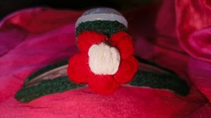Red Crochet Flower Hair Clip