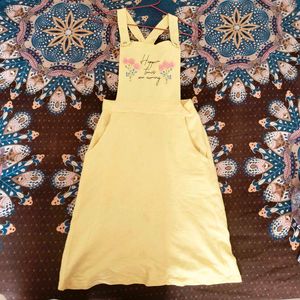 Yellow Floral Overalls
