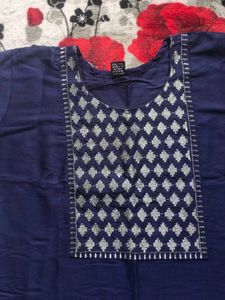 Elegant Royal Dark Blue Kurta For Women