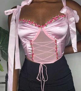 Pink Floral Detail Corset