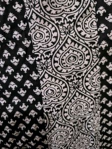 Black and white cotton anarkali kurti