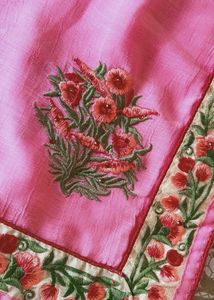 Elegant Pink Embroidered Saree