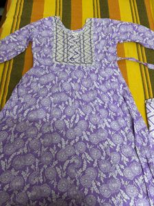 Floral Lavender Kurta Set