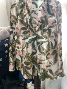 Floral Print Oversized Shirt