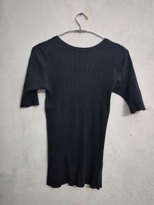 Ribbed Button-Up Top