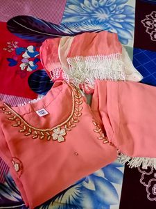 Pearl Work Georgette Heavy Suit Set