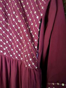 Maroon Gown For Girls