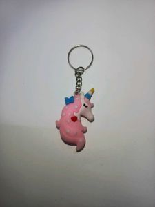 Pink Unicorn Keychain