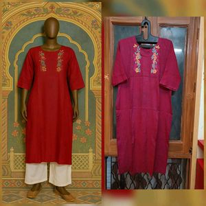 🇳🇿💫❤️Red Embroidered Kurti Beautiful Design