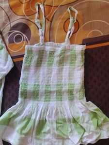 Green Plaid Top &amp; Shirt Set