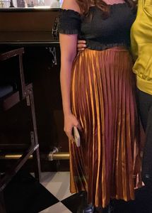 Pleated Bronze Skirt