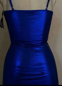 Vintage Blue &amp; Gold Evening Gown.