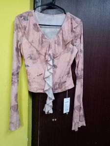 SAVANA Y2K Ruffle Top