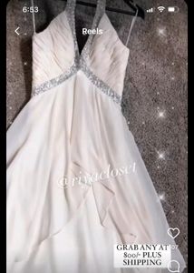 White Bacless Halter Neck Dress