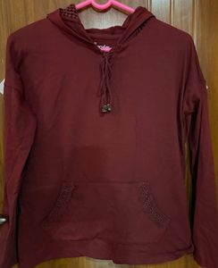 Brown Hooded T Shirt