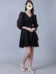 Black Tiered Mini Dress