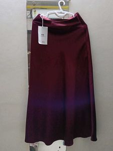 Burgundy Midi Skirt