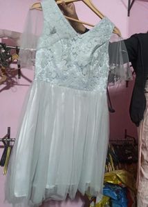 Flared Tulle Net Birthday Dress Frock Party