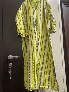 Yellow Striped  Dress