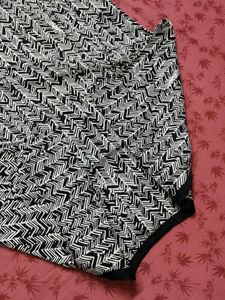 Mango Women Black White Printed Top