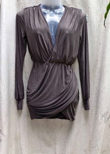 I. Gray Long Sleeve Mini Dress