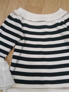 Striped Black &amp; White Top
