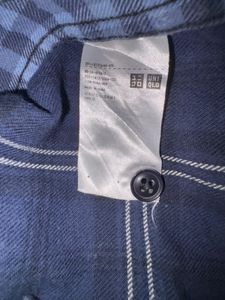 Uniqlo Blue Plaid Flannel Shirt