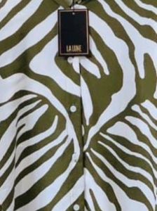 La Tune Zebra Print Button-Down Shirt