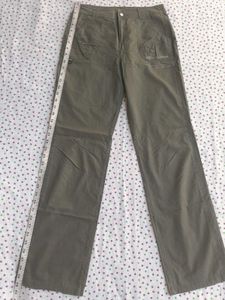 Olive Green Straight Pants For Women