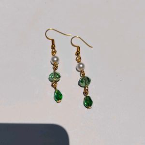 Green Crystal Drop Earrings