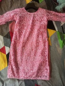 Pink Floral Lace Dress