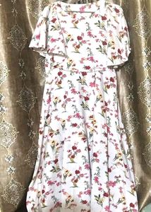 Flower Print long Frock