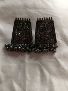 Oxidized Silver Earrings