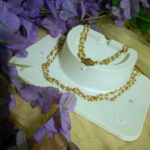 Pearl &amp; Gold Necklace 🤍