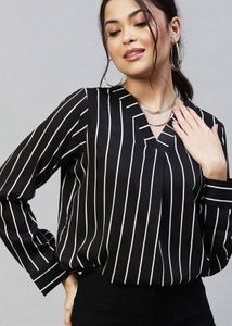 Striped V-Neck Top