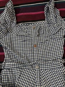 Gingham Midi Dress with Belt