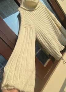 Loose pure-color texture Pullover Sweater