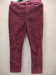GAP UK Corduroy Burgendy Colour Trouser.