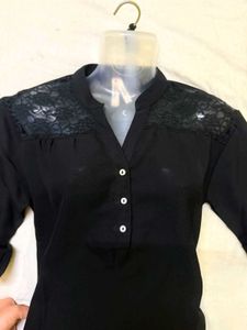 Black Lace Detail Top