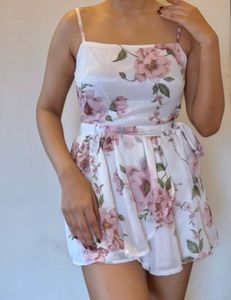 White Floral Playsuit