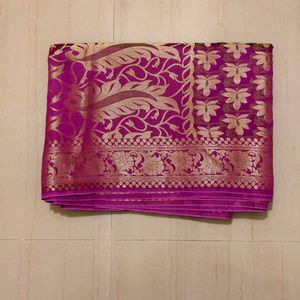 Purple Banarasi Silk Saree