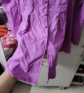 Purple Button-Down mini dress