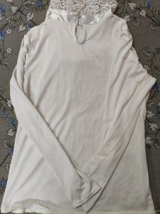 Elegant Pearl &amp; Lace Blouse