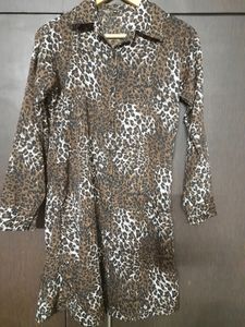 Tiger Print Brown Dress